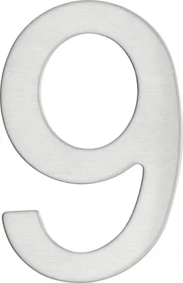 Image de Chiffre 9 adhésif, inox, H.76mm - THIRARD