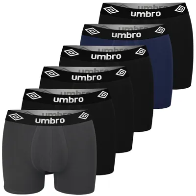Immagine prodotto di UMBRO Boxer da uomo in cotone 6 confezioni | Comfort perfetto, qualità | Intimo elastico e morbido per uomo | Vestibilità ideale, XL