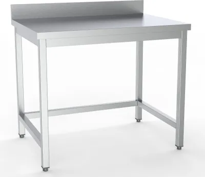 Produktbild von CHEFGASTRO 600 Arbeitstisch Edelstahl offenem Unterbau Aufkantung Selbstmontage 1600 BxTxH 1600x600x900 mm