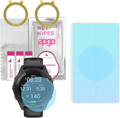 Produktbild von apgo 2 Stück HD HQ FLEX Schutzfolie kompatibel mit Garmin Forerunner 265 Smartwatch, Hydrogel Displayschutzfolie mit abgerundeten Rändern, Displayfolie zum gesamten Bildschirm
