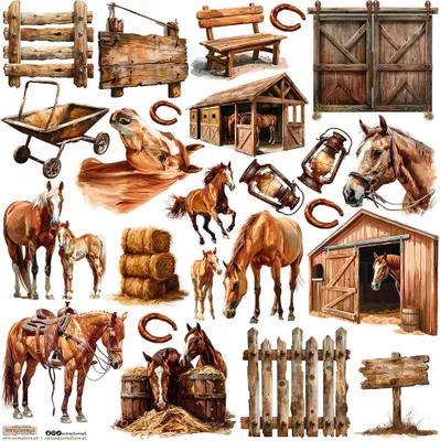 Zdjęcie produktu dla Naklejki - ScrapLove - Horses 2