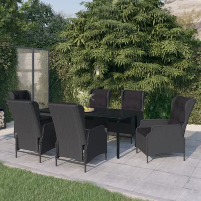 Image de The Living Store Ensemble de jardin 7 pièces gris foncé