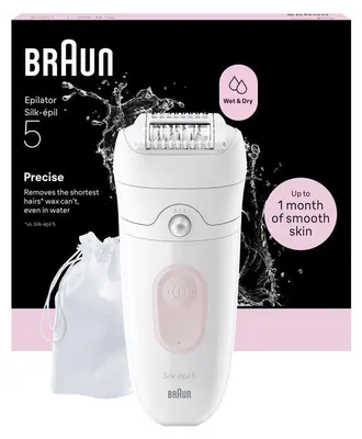 Image de Épilateur électrique BRAUN SE5-011 - 2 modes - 40 min - Étanche - Blanc / Rose