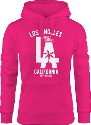 Produktbild von Hoodie Damen Los Angeles California LA Palme Sweatshirt Kapuze Hoody Neverless® pink XL