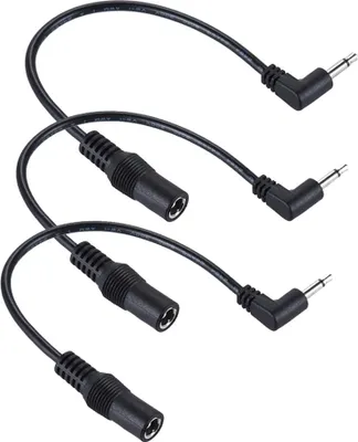 Zdjęcie produktu dla 3 sztuki 5,5 mm * 2,1/2,5 mm do 3,5 mm (1/8��) Kabel zasilający z dodatnią końcówką do efektu gitarowego