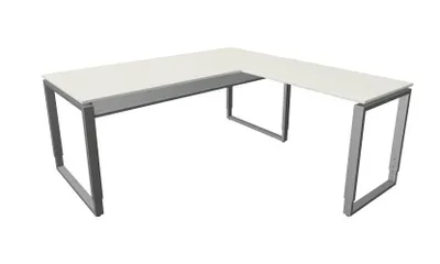 Produktbild von Schreibtisch Architekt BxTxH 180x180x75cm (mit Anbautisch) weiß