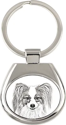 Zdjęcie produktu dla Papillon, Spaniel Kontynentalny - brelok do kluczy z psem, breloczek z nadrukiem, personalizowana przywieszka marki Art-Dog