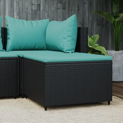 Obrázek produktu pro The Living Store Zahradní stolička s polštářem Black Poly Rattan