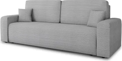 Produktbild von Schlafsofa Spark – Sofa mit Schlaffunktion und Bettkasten, Bonellfederkern, Cordbezug, große Schlaffläche, modernes Polstersofa & Bettsofa (Grau (Poso 110))