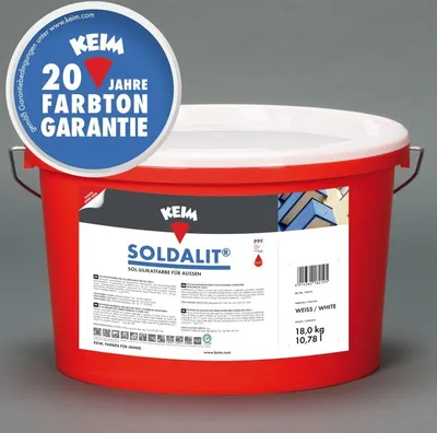 Produktbild von KEIM Soldalit Fassadenfarbe auf Kieselsol-Wasserglas-Basis matt weiss 25kg