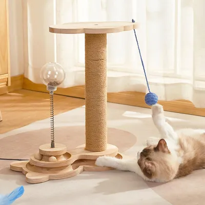 Produktbild von 4 in 1 Kratzbaum für Katzen - Interaktives Spielzeug
