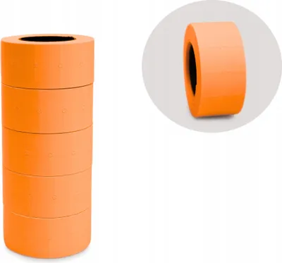 Produktbild von Taśma do metkownicy jednorzędowa 22 x 12 mm 5 szt. pomarańczowa