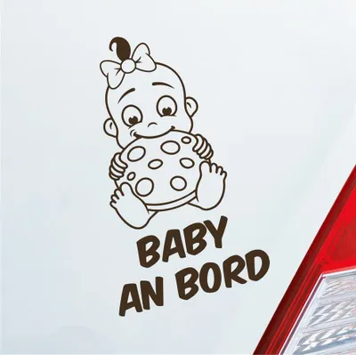 Produktbild von Auto Aufkleber Baby an Bord on Tour Lustig 17x28 cm Braun Sticker Heckscheibenaufkleber