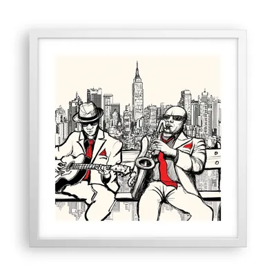 Produktbild von Gerahmtes Poster - Weißer Rahmen - Jazz Musik Musiker - 40x40 cm - Wand Bild - Wanddeko - Wandbilder - Kunstposter - Wandposter - Bilderrahmen - Bilder - Kunstdruck - Wandbild - P2WAC40x40-3599