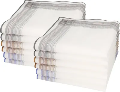 Produktbild von Betz 12 Stück Herren Stoff Taschentücher Set Lord 4 100%Baumwolle Größe 43x43 cm Farbe - Dessin 151
