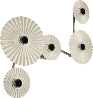 Zdjęcie produktu dla Kinkiet OSRAM DECOR Plisse, 5 gniazd, E27, stal, beżowy, minimalistyczny, designerski, abażur