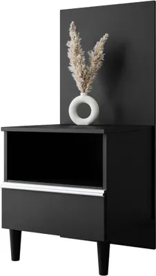Produktbild von Nachttisch STELLA - Designer Nachtschrank mit Schublade (Schwarz)