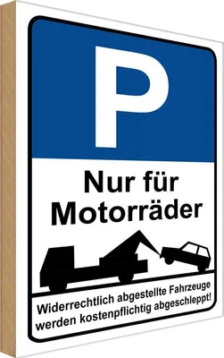 Produktbild von vianmo Holzschild 40x30 cm Park Nur für Motorräder Parkplatzschild