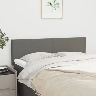 Produktbild von vidaXL Kopfteile 2 Stk. Dunkelgrau 72x5x78/88 cm Stoff - Kopfteil - Kopfteile - Bett-Kopfteil - Bettkopfteil
