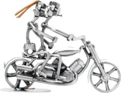 Produktbild von Schraubenmännchen Motorradfahrer & Beifahrer Metallfigur