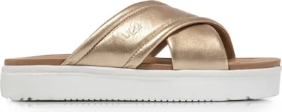Produktbild von UGG Sandalette ZAYNE CROSSBAND, Glattleder, Gold, Damen