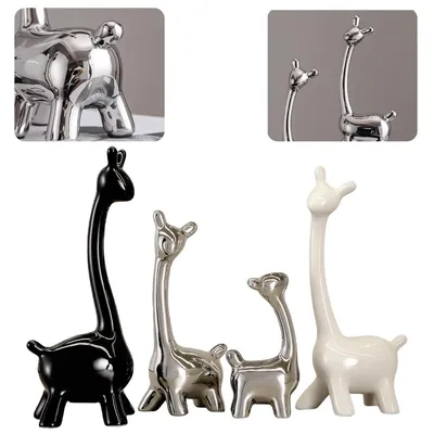 Produktbild von Keramik Giraffen Figur, dekoratives Wohnaccessoire, Weihnachtsornament, stilvolles Geschenk für Festtage & besondere Anlässe