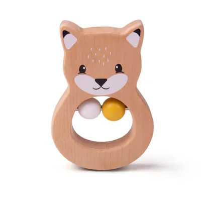 Obrázok produktu pre Bigjigs Baby Dřevěné chrastítko liška
