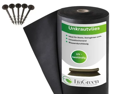 Image de Tissu anti-mauvaises herbes - Perméable à l'eau - 0,80 m x 70 m