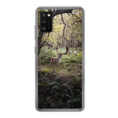 Produktbild von MuchoWow® Handyhülle Schutzhülle Hülle für Samsung Galaxy A41 Waldtier - Hirsch - Sonne Silikon Softcase Handy Hülle - Mobiltelefon