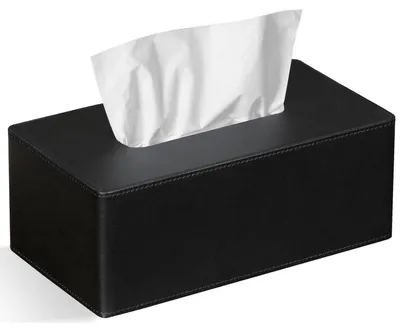 Produktbild von Kosmetiktücherbox Kunstleder Rechteckig 25x13.5x9.5 cm Schwarz