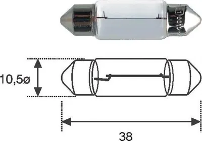 Zdjęcie produktu dla Żarówka Rurkowa 12V/5W 11X38Mm C5W 10Szt