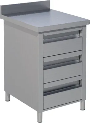 Zdjęcie produktu dla KBS szafka z szufladami 2 szuflady 500x700x850 mm z nadstawką stal nierdzewna