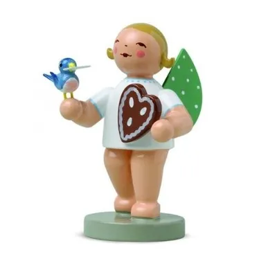 Produktbild von Wendt & Kühn Grünhainicher Engel mit Lebkuchen und Vogel