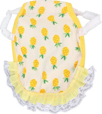 Immagine prodotto di Grembiule per polli, cotone doppio strato, comodo fissatore per piume di pollo, protezione per le ali del pollame, ananas giallo