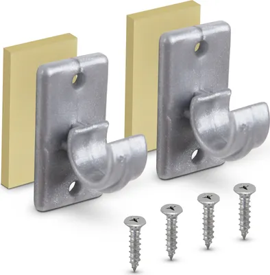 Produktbild von Bestlivings 2er Pack Ersatzträger für Gardinenstangen bis Ø 12 mm in Silber (L 2,5 cm), Träger für Cafehausstangen, Scheibenstangen