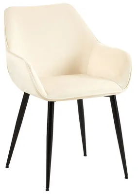 Produktbild von In And OutdoorMatch Esszimmerstuhl Michayla – Creme – Stoff – Hochwertige Polsterung – Esszimmerstuhl aus Samt – Luxus-Look