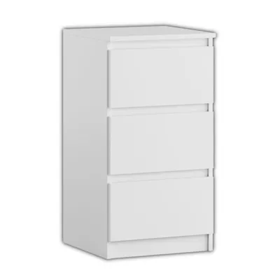 Produktbild von YUMEBLY Kommode mit 3 Schubladen | Schubladenschrank 40x75x40 cm | Für Schlafzimmer, Wohnzimmer, Büro, Kinderzimmer | Modern & geräumig | Weiß