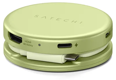 Immagine prodotto di Satechi, Hub multipresa 5-in-1 USB-C con uscita HDMI / USB-A / 2 USB-C / slot per scheda SD, modello OntheGo, colore verde