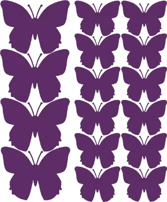 Produktbild von Wandaufkleber Schmetterlinge, 32 Stück, lila matt