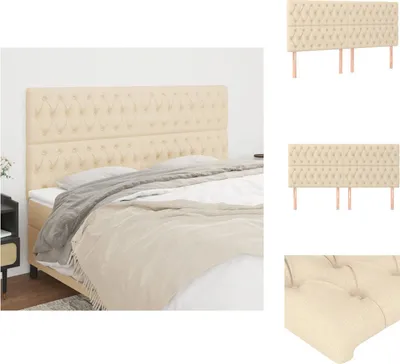 Immagine prodotto di vidaXL Testiere 4 pz. Tessuto crema 100x7x78/88 cm - Testate e piedi