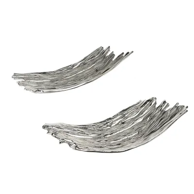 Productafbeelding van Casablanca schaal, gepolijst aluminium, antiek zilverkleurig. Lengte: 43 cm, hoogte: 8 cm, breedte: 43 cm, diepte: 22 cm. Artikelnummer: 43187