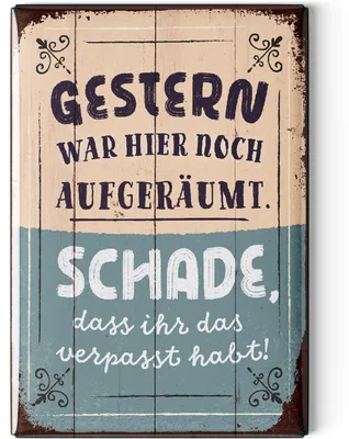 Produktbild von LANOLU Kühlschrankmagnete lustig- Aufgeräumt, schade- lustige Magnete mit Sprüchen und witzigen Motiven 8x5,5cm