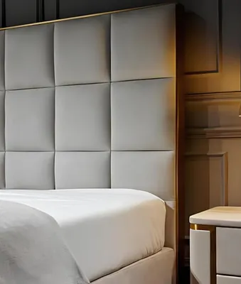 Produktbild von Design Bett Schlafzimmer Betten Textil Hotel Luxus Polster Sitz Stoff Möbel Neu