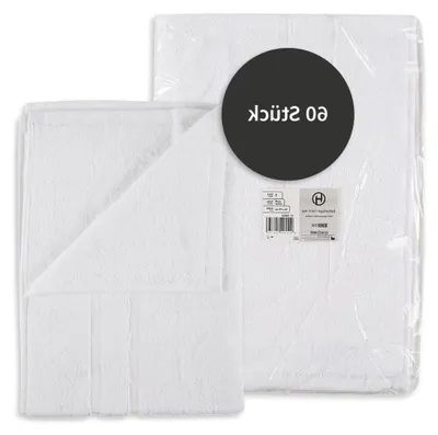 Produktbild von 60 Stück Hygostar Badvorleger | Baumwolle, Karton, weiß, L: 70cm, B: 50cm