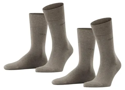 Productafbeelding van ESPRIT heren sokken, basic model, eenvoudig, multipack (meerdere paren), maat M, katoen, effen kleur, 2 paar, bruin