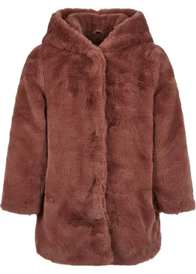 Zdjęcie produktu dla Urban Classics Girls Hooded Teddy Coat darkrose - 134/140