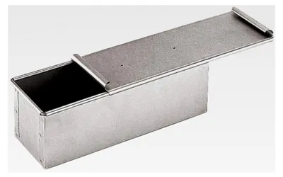 Produktbild von Brottopf aus aluminiertem Stahl mit Deckel, 30 x 10 cm, Grau