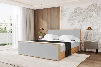 Produktbild von ALTDECOR BOXSPRINGBETT mit 2xBettkasten und Lattenrost, Topper, Boxbett, Polsterbett mit Bettkasten mit Stauraum und Kopftei mit Matratze H4 - LOLLI9-Z 180x200 Hellgrau