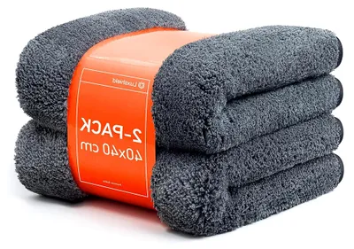 Produktbild von Microfasertuch 2er Set für das Auto, Premium Trockentuch 1200 GSM, Poliertuch aus Mikrofaser, 40 x 40 cm, grau