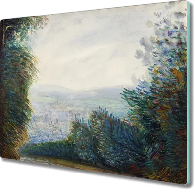 Produktbild von Coloray Hackbrett Herdabdeckplatte 60x52 cm Küchenbrett Kochplattenabdeckung Schneidebrett - Waldlandschaft